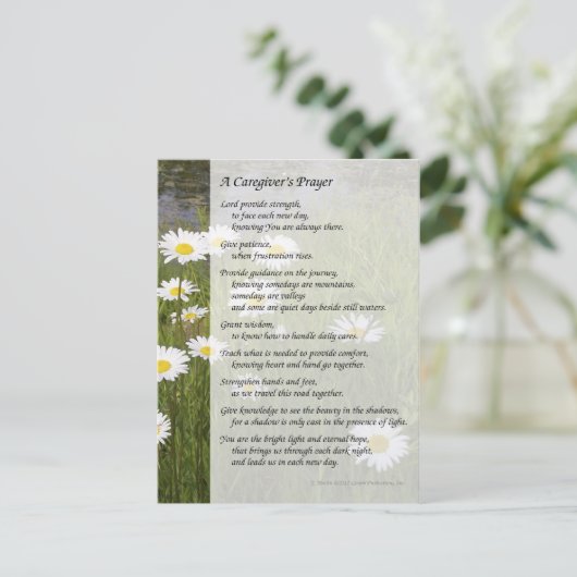 Prière d'un aidant - Carte postale (Debout devant)