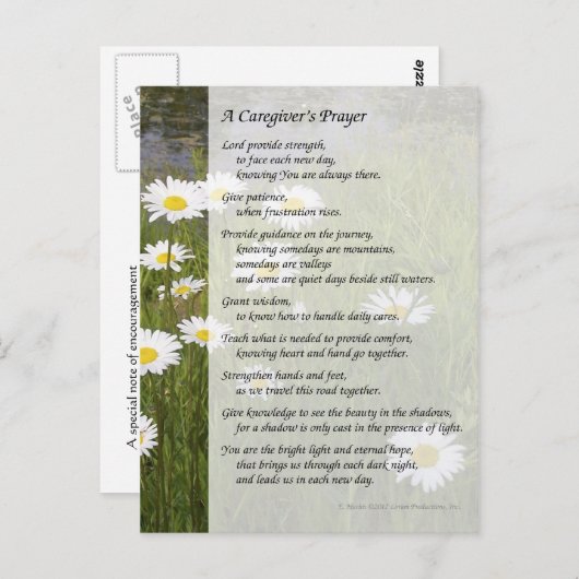Prière d'un aidant - Carte postale (Devant / Derrière)
