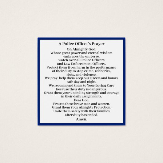 Prière d'un policier (Dos)