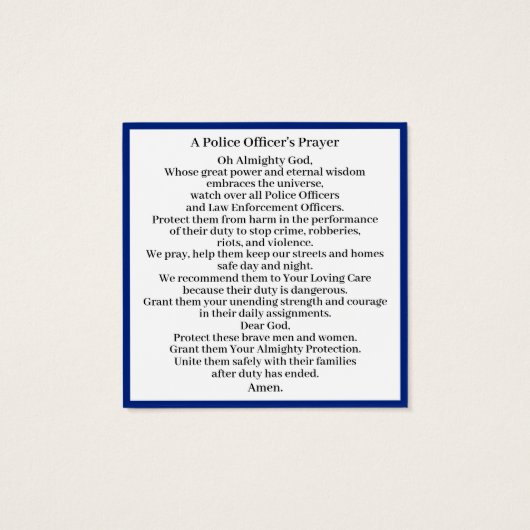 Prière d'un policier (Dos)