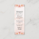 Prière Florale rose Signet de carte personnalisée (Devant)