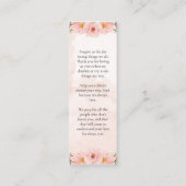 Prière Florale rose Signet de carte personnalisée (Dos)