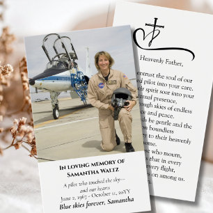 Prière funéraire avec photo pour pilote de l'aviat