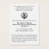 Prière funéraire catholique (Dos)