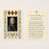 Prière funéraire catholique des trois coeurs (Devant & derrière)