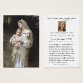 Prière funéraire catholique Vierge Marie Jésus (Devant & derrière)