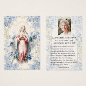 Prière funéraire catholique Vierge Marie Mémorial (Devant & derrière)