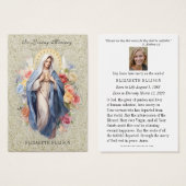 Prière funéraire catholique Vierge Marie Sainte (Devant & derrière)