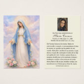 Prière funéraire de la mère Marie Memorare (Devant & derrière)
