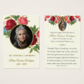 Prière funéraire du Mémorial catholique de Guadalu (Devant & derrière)