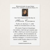 Prière funéraire espagnole Florale Bleue (Dos)