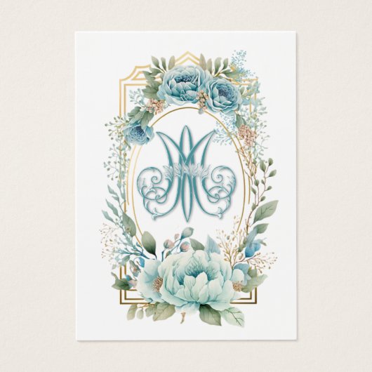 Prière funéraire espagnole Florale Bleue (Devant)