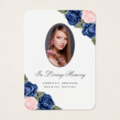 Prière funéraire Florale Bleu rose Argent (Devant)