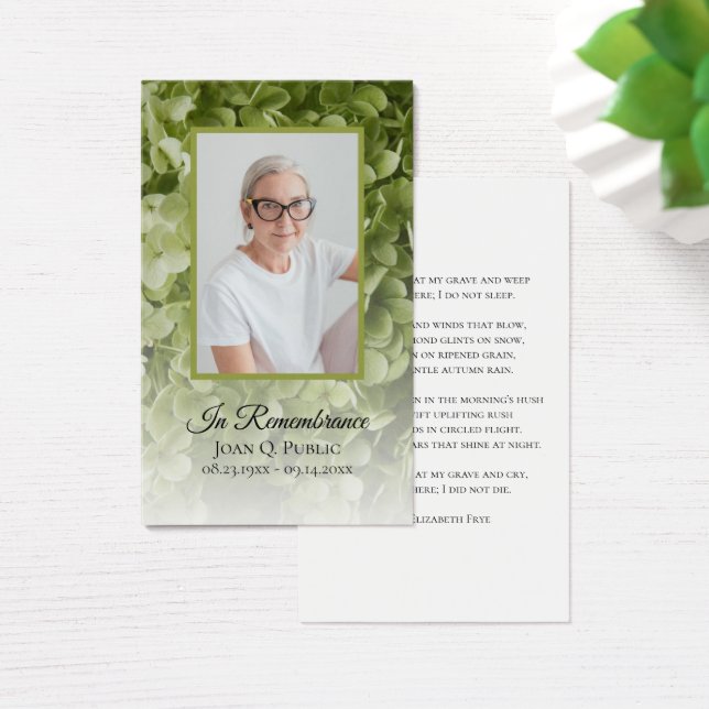 Prière funéraire florale de l'Hydrangée verte (Bureau)