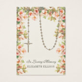 Prière funéraire religieuse du Rosaire Rose (Devant)