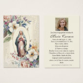 Prière funéraire religieuse Vierge Marie (Devant & derrière)