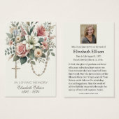 Prière funéraire rose Floral Rosary (Devant & derrière)