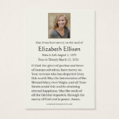 Prière funéraire rose Floral Rosary (Dos)