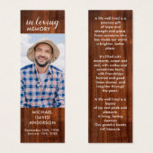 Prière funéraire rustique Photo Poème commémoratif (Devant & derrière)