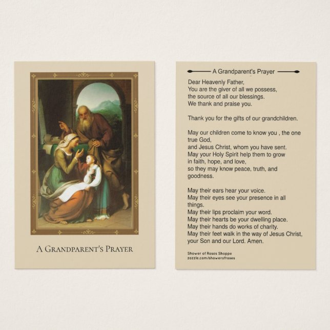 Prière grand-parent Anne Joachim Mary (Devant & derrière)