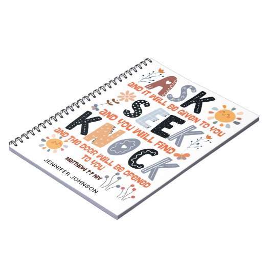 Prière Journal Écriture bible Matthieu 7:7 (Côté gauche)