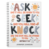 Prière Journal Écriture bible Matthieu 7:7 (Devant)