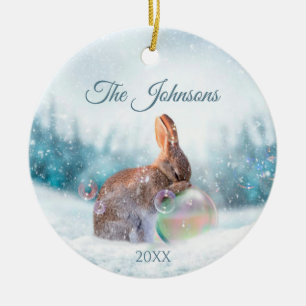 Prière Lapin Lapin Noël Ornement Religieux