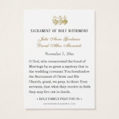 Prière Mariage de Noël catholique Carte Sainte (Dos)
