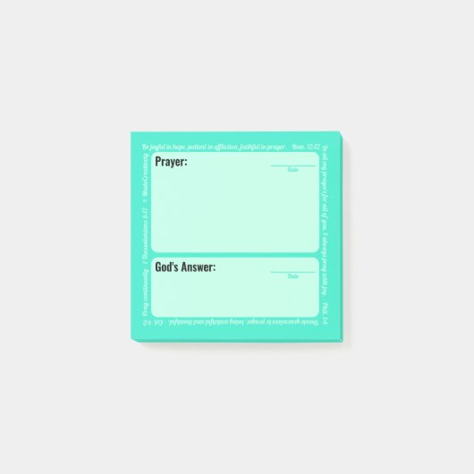 Prière Post-It Notes (Sarcelle) (Devant)