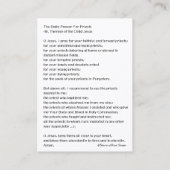 Prière quotidienne pour des prêtres par la carte (Dos)