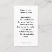 Prière religieuse à votre Gardien Ange Carte Saint (Dos)