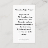 Prière religieuse à votre Gardien Ange Carte Saint (Dos)
