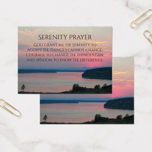 Prière Serenity Pink Seascape Sunset Carte de prof (Bureau)
