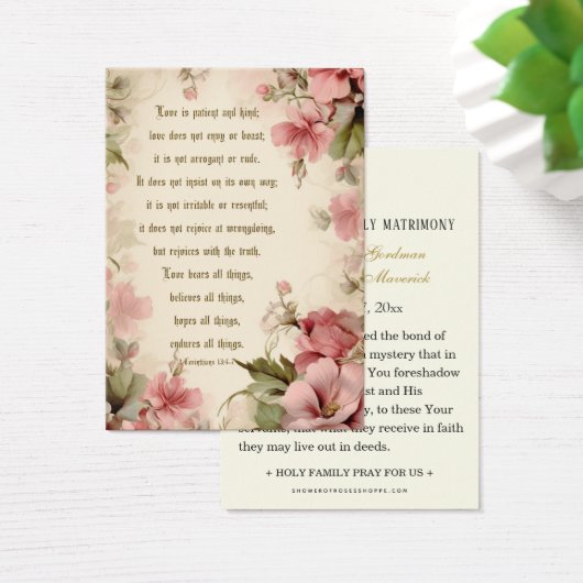 Prière vintage de Mariage rose (Bureau)