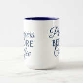 "Prières avant café" Mug chrétienne à deux tons (Centre)