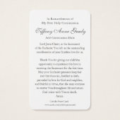 Prières de la première communion | Fille communion (Dos)