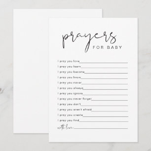 Prières minimalistes noires JOVI pour carte bébé
