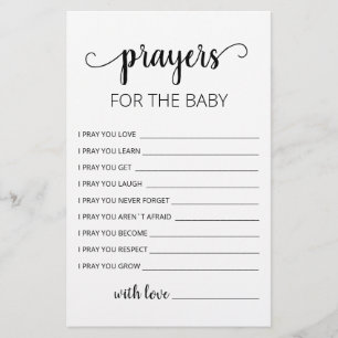 Prières modifiables pour la carte Baby shower Part