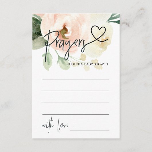 Prières pour Baby Neutral Baby shower Carte de jeu (Devant)