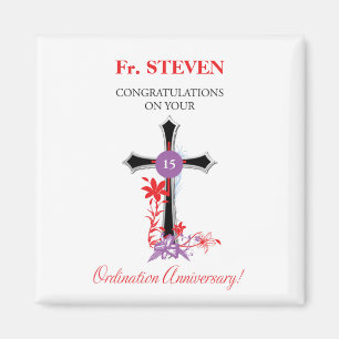 Priest 15th Ordination Jubileum Black Cross Magneet