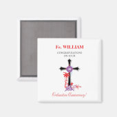 Priest 30th Ordination Jubileum Black Cross Magneet (Voorkant / Achterkant)