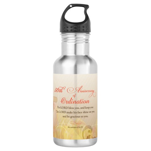 Priest, 50ste Jubileum van Ordination Blessing Waterfles (Voorkant)