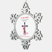 Priest 55th Ordination Jubileum Black Cross Tin Sneeuwvlok Ornament (Rechts)