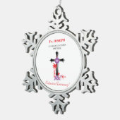 Priest 60th Ordination Jubileum Black Cross Tin Sneeuwvlok Ornament (Rechts)
