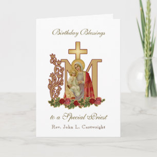 Priest Birthday Blessings Celebration Virgin Mary Kaart