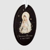 Priest Christmas Blessings Madonna Child Black (devant)