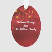 Priest Christmas Blessings Red, Gold Stars Ornament (achterkant)