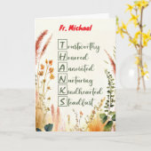 Priest Clergy Appreciation Day Aangepaste naam Bed Kaart (Gele Bloem)