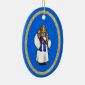 Priest Holding Chalice-kerstversiering Keramisch Ornament (Rechts)