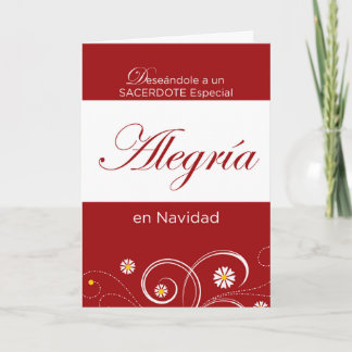 Priest, Joy bij Kerstmis, Spaans Feestdagen Kaart